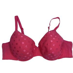 Deesse Bra Size 44C Underwire Barbie Pink Polka Dot Adjustable Straps